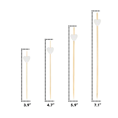 Heart-shaped Bamboo Fruit Skewers - 100 Pieces