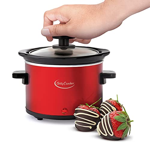 Mini Fondue Melting Pot Warmer, 0.7 Quart, Red