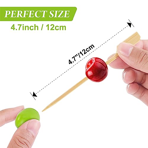 Bamboo Skewers 300PCS - Fancy Flat Toothpicks