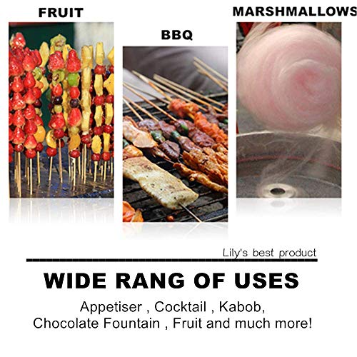 6" Bamboo Skewers for BBQ & Chocolate Fountain (100pcs)