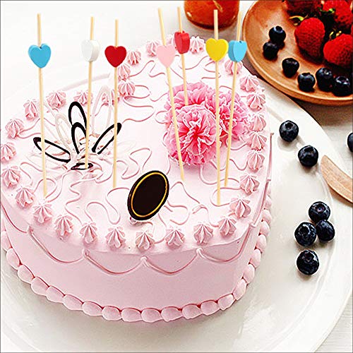 Pink Heart Bamboo Skewers - 100 Count