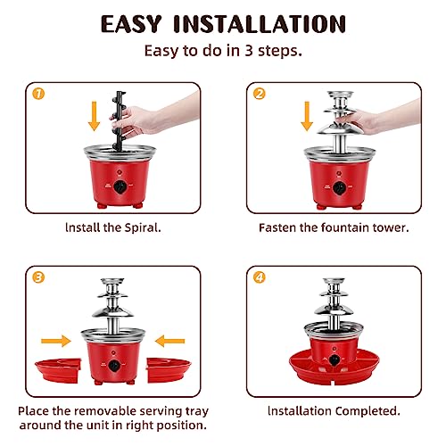 Electric 3-Tier Melting Machine, 20-OZ Chocolate Fountain