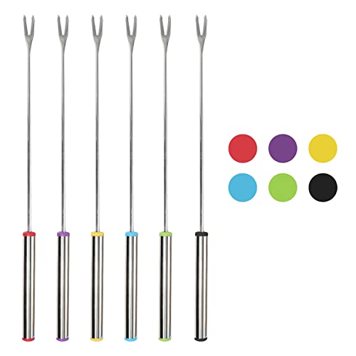 Color-Coded Stainless Steel Fondue Forks – 6PCS