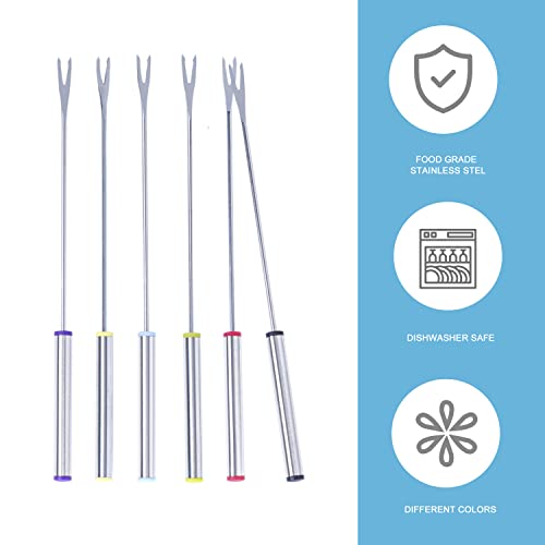 Color-Coded Stainless Steel Fondue Forks – 6PCS