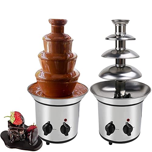 Stainless Steel Chocolate Fondue Fountain, 4 Tiers, 2lb Capacity