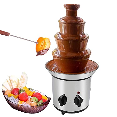 Stainless Steel Chocolate Fondue Fountain, 4 Tiers, 2lb Capacity