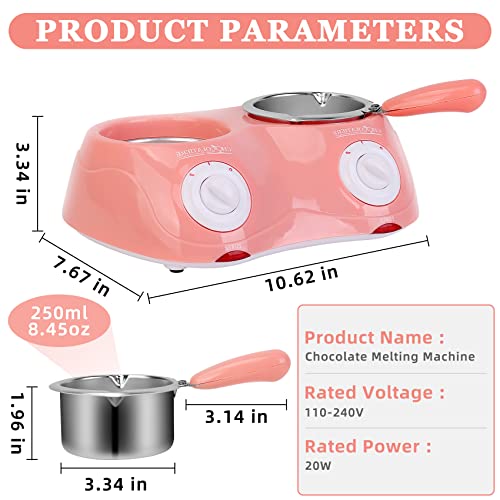 Electric Pink Chocolate Fondue Melting Pot - Double Pot