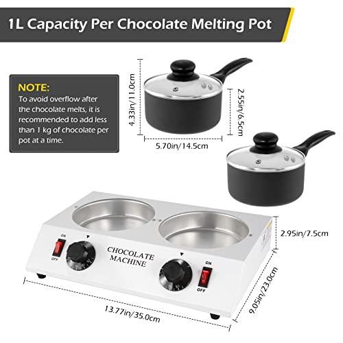 Dyna-Living Electric Chocolate Melting Pot - Double Heads
