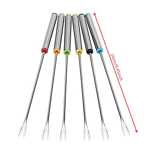 6pcs Stainless Steel Fondue Sticks for Chocolate Fountains