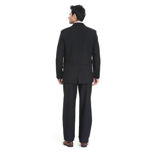 YOU LOOK UGLY TODAY Mens Party Suit Solid Color Jacket Costume Leisure Suit for Holiday Party with Tie & Pants (Black L)