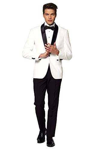 OppoSuits Solid Color Prom Tuxedo for Men Comes with Pants, Jacket and Bow tie
