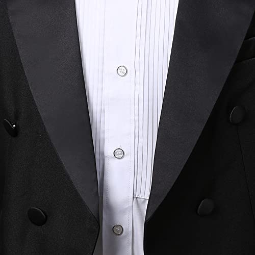 Men Tuxedo Suits Slim Fit Formal Magic Show Costume Tailcoat Jacket Cosplay Fancy Dress Jacket Prince Party Tux Embroidery Blazer Coats (as8, Alpha, s, Regular, Regular, Black, S)