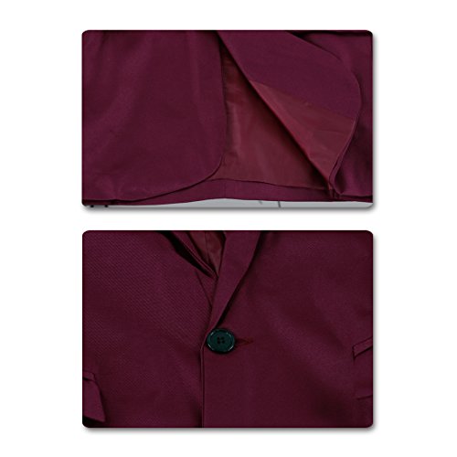 Allthemen Mens Slim Fit 2 Piece Suit One Button Business Jacket & Trousers, Grey , Chest 42(trousers:waist 36)/X-Large