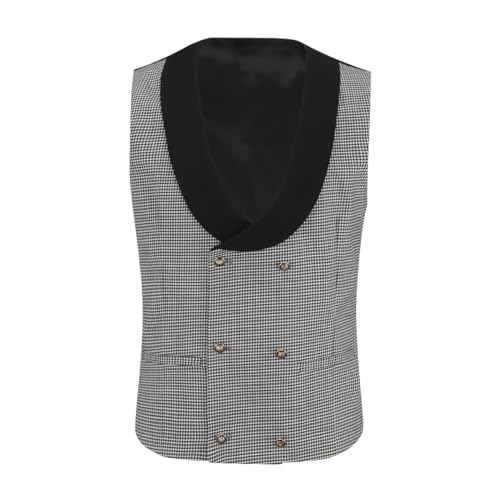 YOUTHUP Men's Slim Fit 3 Piece Suit Business Wedding Tuxedo Peak Lapel Blazer Waistcoat Pants and Pocket Square Black, L