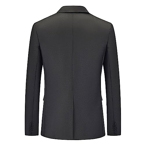AMhomely Jacket Men Blazer Jackets Sale Clearance Smart Casual Solid Casual Suit Jacket Single Breasted Slim Fit Suit Long Sleeve Casual Outwear & Jackets Office Work Sale Clearance Black XL