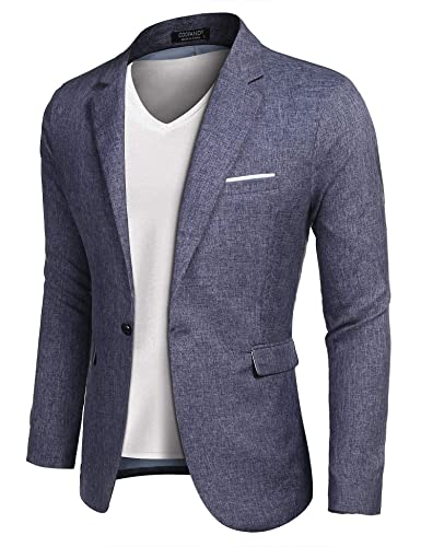 COOFANDY Men's Sport Coat Premium Stylish Suit Coat Jacket Modern Business Blazers Blue