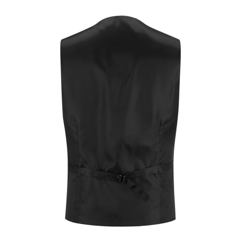 YOUTHUP Men's Slim Fit 3 Piece Suit Business Wedding Tuxedo Peak Lapel Blazer Waistcoat Pants and Pocket Square Black, L