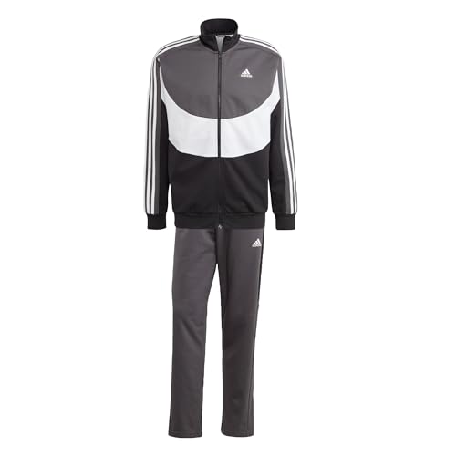adidas Men's Colorblock Tracksuit, black/white/grey six, L