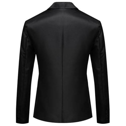 YOUTHUP Men's Lightweight Blazer Regular Fit Casual Business Smart Suit Jacket Black