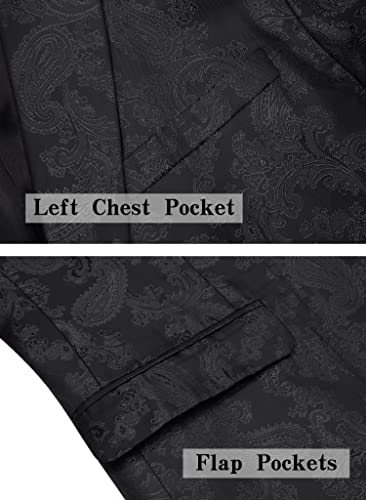 COOFANDY Men's Floral Tuxedo Dinner Jacket Regular Fit Shawl Lapel Paisley Prom Party Suit Jackets