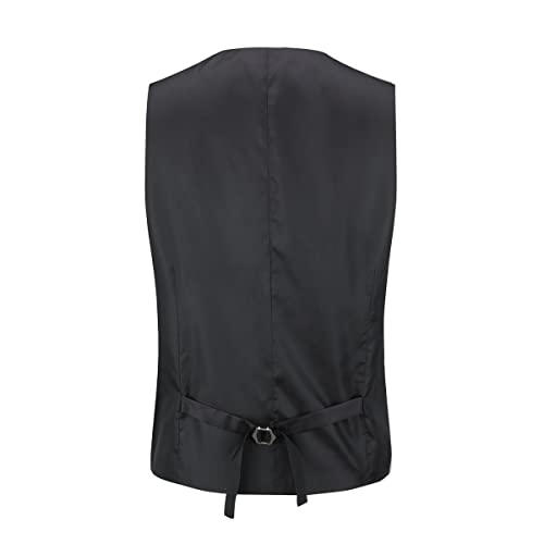 Sliktaa Mens 3 Pieces Suit One Button Slim Fit Formal Wedding Dinner Suit Blazer Waistcoat and Trousers Multicolour, Grey, L