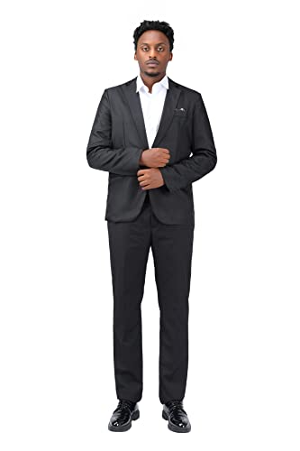YOUTHUP Men's Lightweight Blazer Regular Fit Casual Business Smart Suit Jacket Black