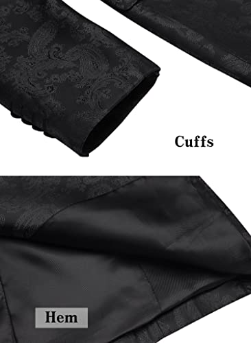 COOFANDY Men's Floral Tuxedo Dinner Jacket Regular Fit Shawl Lapel Paisley Prom Party Suit Jackets