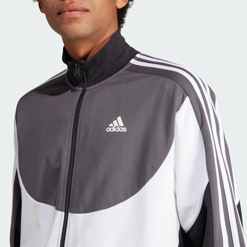 adidas Men's Colorblock Tracksuit, black/white/grey six, L