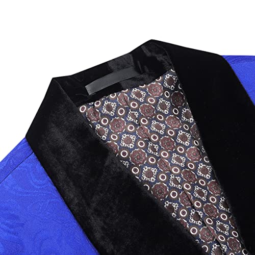 Allthemen Men's Suits 3 Piece Prom Wedding Tuxedo Suit for Men Shawl Lapel One Button Blazer Waistcoat Trousers Blue XL