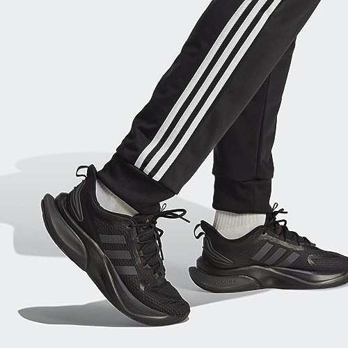 adidas Men's 3 Stripes Tracksuit, Black, L