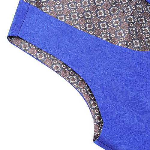 Allthemen Men's Suits 3 Piece Prom Wedding Tuxedo Suit for Men Shawl Lapel One Button Blazer Waistcoat Trousers Blue XL