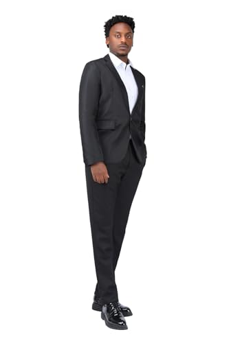 YOUTHUP Men's Lightweight Blazer Regular Fit Casual Business Smart Suit Jacket Black
