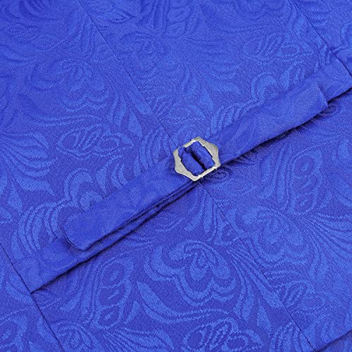 Allthemen Men's Suits 3 Piece Prom Wedding Tuxedo Suit for Men Shawl Lapel One Button Blazer Waistcoat Trousers Blue XL