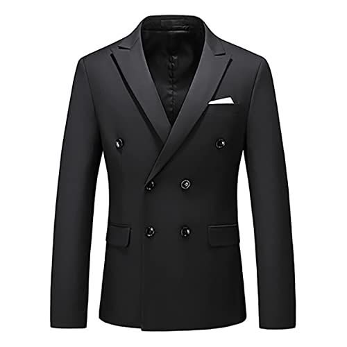 KUDORO Men Suits 2 Piece Slim Fit Suit Casual Business Wedding Dinner Tuxedo Suit for Men Classic Blazer Trousers Set Black