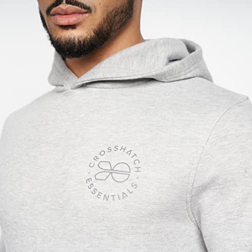 Crosshatch Mens Full Tracksuits Jogging Bottoms Gym Sweat Suits Hooded Full Set Sport Jacket Pant(L/METAMORPH-GREY MARL)