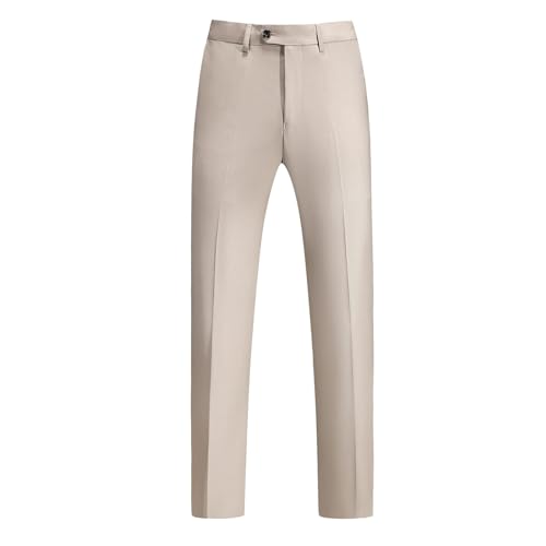 KUDMOL Mens 3 Pieces Suit Business One Button Tuxedo Suit for Men Tuxedo Classic Blazer Waistcoat Trousers Set Champagne