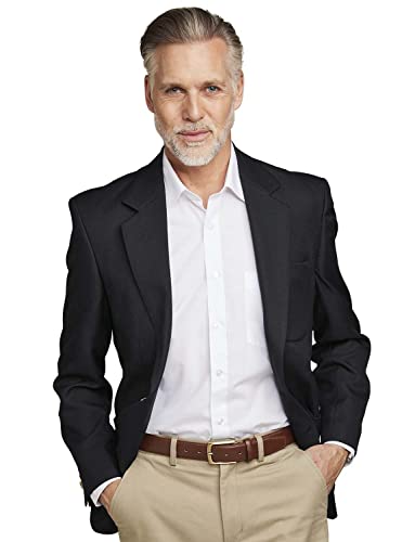 Mens Single Breasted Classic Oxford Blazer-Tailored/Full Fitting (Size: 48) (Colour: Black)