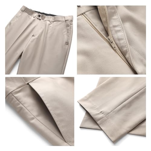 KUDMOL Mens 3 Pieces Suit Business One Button Tuxedo Suit for Men Tuxedo Classic Blazer Waistcoat Trousers Set Champagne