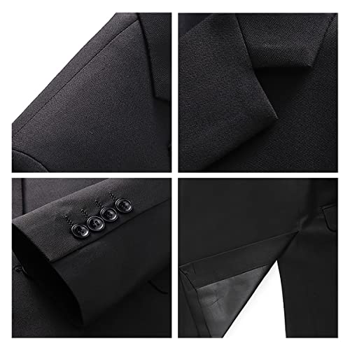 KUDORO Men Suits 2 Piece Slim Fit Suit Casual Business Wedding Dinner Tuxedo Suit for Men Classic Blazer Trousers Set Black