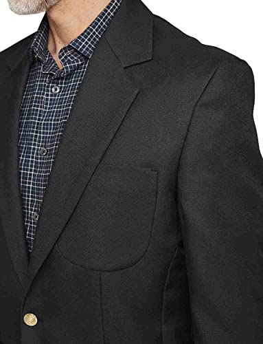 Mens Single Breasted Classic Oxford Blazer-Tailored/Full Fitting (Size: 48) (Colour: Black)