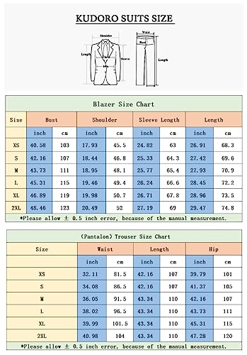 KUDORO Men Suits 2 Piece Slim Fit Suit Casual Business Wedding Dinner Tuxedo Suit for Men Classic Blazer Trousers Set Black