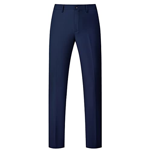 KUDMOL Mens Suit 3 Piece Tuxedo One Button Blazer Vest Trousers Sets for Wedding Party Prom(Navy,M)