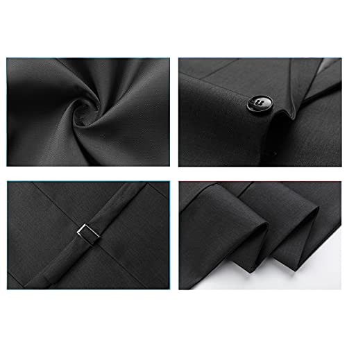 Men Suits 2 Piece Slim Fit Single Breasted One Button Dark Grey Wedding Tuxedo Suit Blazer Trousers