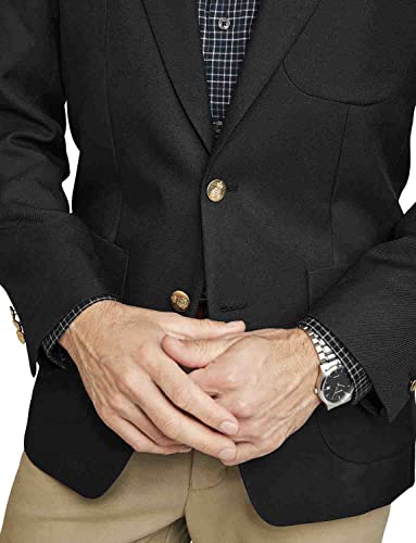 Mens Single Breasted Classic Oxford Blazer-Tailored/Full Fitting (Size: 48) (Colour: Black)