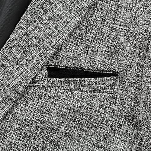 Allthemen Mens Casual 1 Button Blazer Slim Fit Blazer Jacket Lightweight Suit Jackets #5188 Grey L