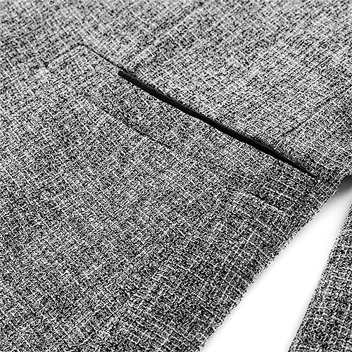 Allthemen Mens Casual 1 Button Blazer Slim Fit Blazer Jacket Lightweight Suit Jackets #5188 Grey L