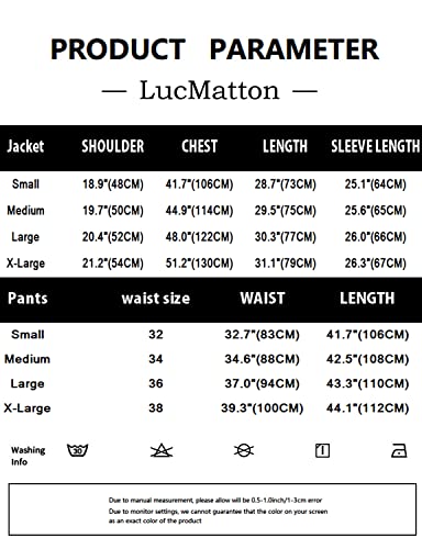 LucMatton Men's 2 Piece 70s Disco Outfits Metallic Shiny Sequin Suits Jacket and Pants Set 90s Halloween Costume Multicolor Medium