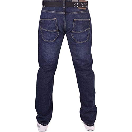 Smith and Jones Branded Jean Hardwearing Fashion Denim Dark Blue 38W / 34L