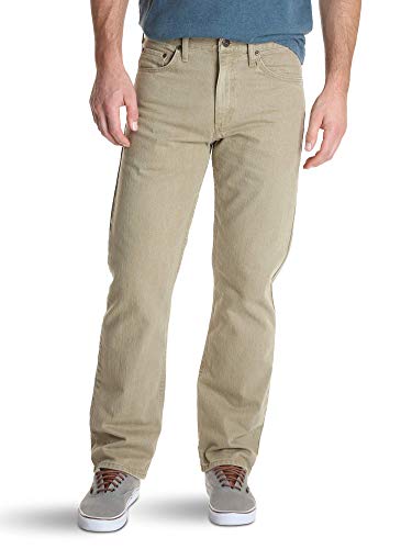 Wrangler Authentics Men's Classic Relaxed Fit Jean, Khaki Flex, 36W x 30L