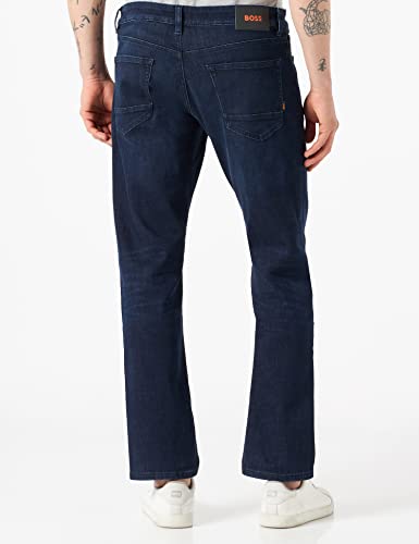 BOSS Mens Maine BC-L-P Blue Regular-fit Jeans in Super-Stretch Denim